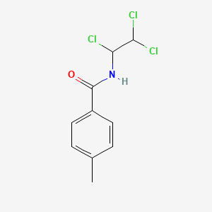 molecular formula C10H10Cl3NO B14360688 Benzamide, 4-methyl-N-(1,2,2-trichloroethyl)- CAS No. 90283-59-3