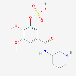 molecular formula C14H20N2O7S B14360699 2,3-Dimethoxy-5-[(piperidin-3-yl)carbamoyl]phenyl hydrogen sulfate CAS No. 91677-29-1