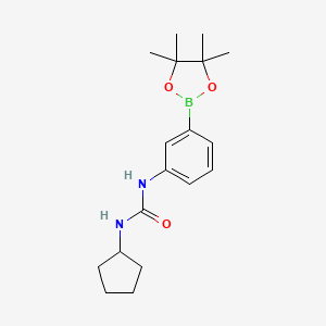 molecular formula C18H27BN2O3 B1436071 1-环戊基-3-(3-(4,4,5,5-四甲基-1,3,2-二氧杂硼环-2-基)苯基)脲 CAS No. 874299-11-3
