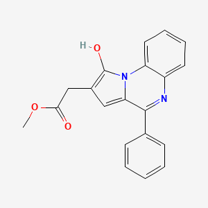 molecular formula C20H16N2O3 B14360716 Methyl 2-(1-hydroxy-4-phenylpyrrolo[1,2-a]quinoxalin-2-yl)acetate CAS No. 94543-19-8