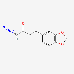 molecular formula C11H10N2O3 B14360811 4-(2H-1,3-Benzodioxol-5-yl)-1-diazoniobut-1-en-2-olate CAS No. 90266-16-3