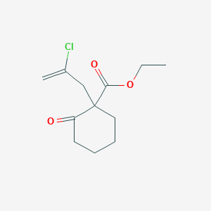 Cyclohexanecarboxylic acid, 1-(2-chloro-2-propenyl)-2-oxo-, ethyl ester