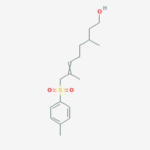 molecular formula C17H26O3S B14360910 3,7-Dimethyl-8-(4-methylbenzene-1-sulfonyl)oct-6-en-1-ol CAS No. 90165-52-9