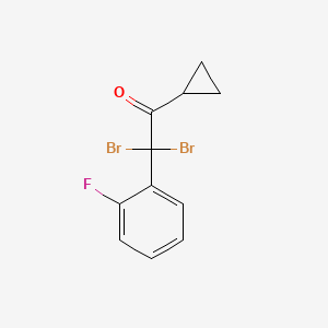 B1436094 2,2-Dibromo-1-cyclopropyl-2-(2-fluorophenyl)ethanone CAS No. 2091625-61-3
