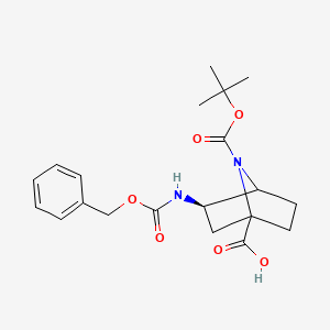 molecular formula C20H26N2O6 B1436097 (3R)-3-(((苄氧羰基)氨基)-7-(叔丁氧羰基)-7-氮杂双环[2.2.1]庚烷-1-羧酸 CAS No. 1445949-59-6