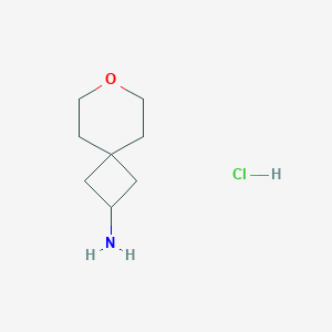 molecular formula C8H16ClNO B1436101 7-Oxaspiro[3.5]nonan-2-amine hydrochloride CAS No. 1632228-23-9