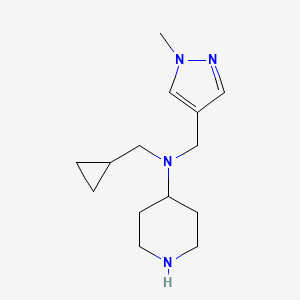 molecular formula C14H24N4 B1436108 N-(环丙基甲基)-N-[(1-甲基-1H-吡唑-4-基)甲基]哌啶-4-胺 CAS No. 2140305-23-1