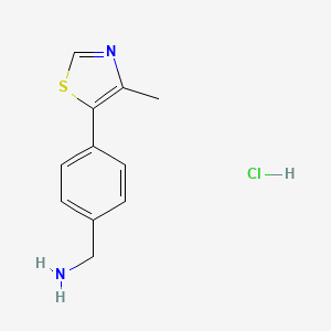 molecular formula C11H13ClN2S B1436123 （4-(4-甲基噻唑-5-基)苯基)甲胺盐酸盐 CAS No. 2288710-66-5