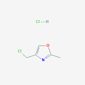 molecular formula C5H7Cl2NO B1436136 4-(Chloromethyl)-2-methyl-1,3-oxazole hydrochloride CAS No. 2197061-53-1