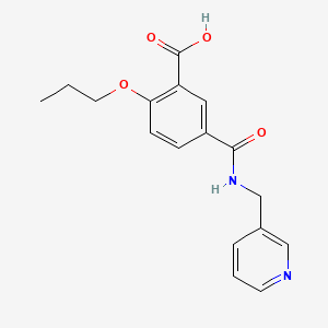 molecular formula C17H18N2O4 B14361423 2-Propoxy-5-{[(pyridin-3-yl)methyl]carbamoyl}benzoic acid CAS No. 90183-49-6