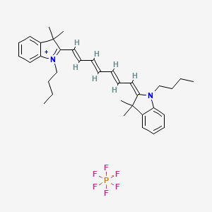 molecular formula C35H45F6N2P B1436145 (2E)-1-butyl-2-[(2E,4E,6E)-7-(1-butyl-3,3-dimethylindol-1-ium-2-yl)hepta-2,4,6-trienylidene]-3,3-dimethylindole;hexafluorophosphate CAS No. 134339-08-5