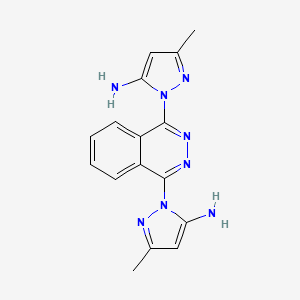 molecular formula C16H16N8 B14361452 1,1'-(Phthalazine-1,4-diyl)bis(3-methyl-1H-pyrazol-5-amine) CAS No. 93433-37-5