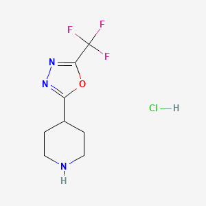 molecular formula C8H11ClF3N3O B1436166 2-(哌啶-4-基)-5-(三氟甲基)-1,3,4-恶二唑盐酸盐 CAS No. 1820613-91-9