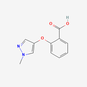 molecular formula C11H10N2O3 B1436171 2-[(1-methyl-1H-pyrazol-4-yl)oxy]benzoic acid CAS No. 1598156-28-5