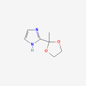 molecular formula C7H10N2O2 B1436172 2-(2-methyl-1,3-dioxolan-2-yl)-1H-imidazole CAS No. 1823581-76-5