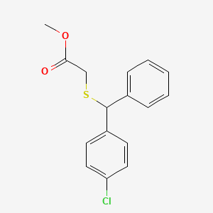 molecular formula C16H15ClO2S B14361772 Methyl {[(4-chlorophenyl)(phenyl)methyl]sulfanyl}acetate CAS No. 90212-86-5