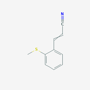 molecular formula C10H9NS B14361811 3-[2-(Methylsulfanyl)phenyl]prop-2-enenitrile CAS No. 91574-66-2