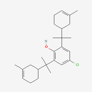 molecular formula C26H37ClO B14361832 4-Chloro-2,6-bis[2-(3-methylcyclohex-3-en-1-yl)propan-2-yl]phenol CAS No. 90137-76-1