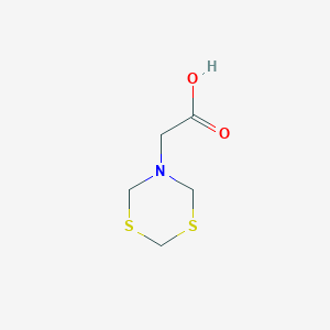 molecular formula C5H9NO2S2 B14361845 4H-1,3,5-Dithiazine-5(6H)-acetic acid CAS No. 91469-63-5