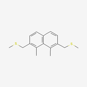 molecular formula C16H20S2 B14361849 1,8-Dimethyl-2,7-bis[(methylsulfanyl)methyl]naphthalene CAS No. 91993-73-6