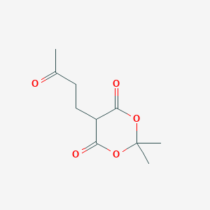 molecular formula C10H14O5 B14361899 1,3-Dioxane-4,6-dione, 2,2-dimethyl-5-(3-oxobutyl)- CAS No. 90734-82-0