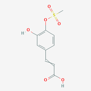 molecular formula C10H10O6S B14361913 3-{3-Hydroxy-4-[(methanesulfonyl)oxy]phenyl}prop-2-enoic acid CAS No. 92592-73-9