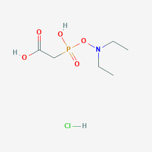 molecular formula C6H15ClNO5P B14361960 2-[Diethylaminooxy(hydroxy)phosphoryl]acetic acid;hydrochloride CAS No. 93913-79-2