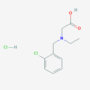 B1436202 2-{[(2-Chlorophenyl)methyl](ethyl)amino}acetic acid hydrochloride CAS No. 1572282-39-3