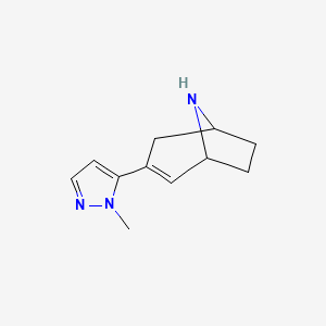 molecular formula C11H15N3 B1436203 3-(1-甲基-1H-吡唑-5-基)-8-氮杂双环[3.2.1]辛-2-烯 CAS No. 1692516-25-8
