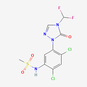 molecular formula C10H8Cl2F2N4O3S B1436210 磺草酮去甲基 CAS No. 134391-02-9