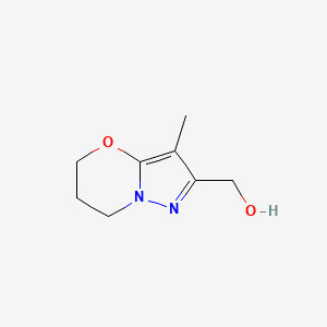 molecular formula C8H12N2O2 B1436232 (3-Methyl-6,7-dihydro-5H-pyrazolo[5,1-b][1,3]oxazin-2-yl)methanol CAS No. 1239784-98-5