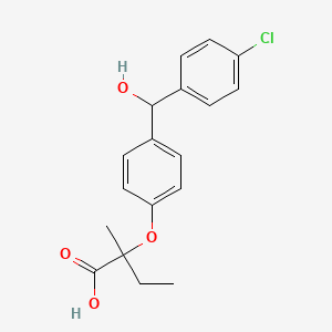 2-{4-[(4-Chlorophenyl)(hydroxy)methyl]phenoxy}-2-methylbutanoic acid