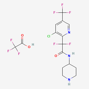 molecular formula C15H14ClF8N3O3 B1436241 2-[3-氯-5-(三氟甲基)吡啶-2-基]-2,2-二氟-N-(哌啶-4-基)乙酰胺；三氟乙酸 CAS No. 1823188-45-9