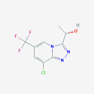 molecular formula C9H7ClF3N3O B1436243 (1S)-1-[8-Chloro-6-(trifluoromethyl)-[1,2,4]triazolo[4,3-a]pyridin-3-yl]ethanol CAS No. 1823182-85-9
