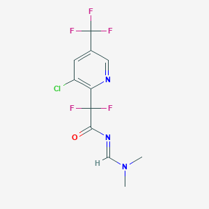 molecular formula C11H9ClF5N3O B1436248 2-[3-氯-5-(三氟甲基)吡啶-2-基]-N-[(二甲氨基)亚甲基]-2,2-二氟乙酰胺 CAS No. 1823194-67-7