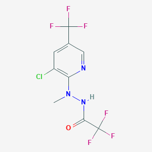 molecular formula C9H6ClF6N3O B1436250 N'-(3-氯-5-(三氟甲基)吡啶-2-基)-2,2,2-三氟-N'-甲基乙酰肼 CAS No. 1823183-98-7