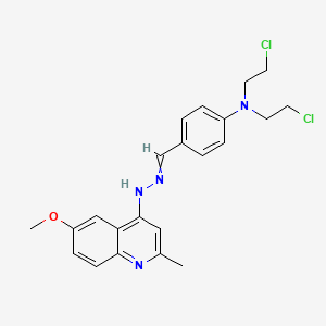 N-[[4-[bis(2-chloroethyl)amino]phenyl]methylideneamino]-6-methoxy-2-methylquinolin-4-amine