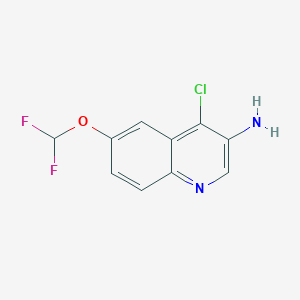 molecular formula C10H7ClF2N2O B1436275 4-氯-6-(二氟甲氧基)喹啉-3-胺 CAS No. 1600599-02-7