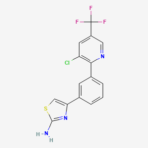 molecular formula C15H9ClF3N3S B1436299 4-(3-(3-氯-5-(三氟甲基)吡啶-2-基)苯基)噻唑-2-胺 CAS No. 1823182-22-4
