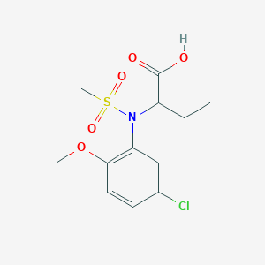 molecular formula C12H16ClNO5S B1436300 2-[(5-氯-2-甲氧基苯基)(甲磺酰)氨基]丁酸 CAS No. 1858240-02-4