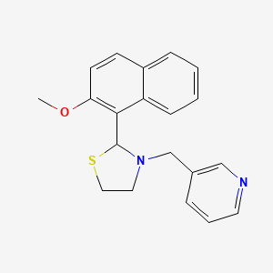 3-{[2-(2-Methoxynaphthalen-1-yl)-1,3-thiazolidin-3-yl]methyl}pyridine