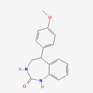 molecular formula C16H16N2O2 B14363017 5-(4-Methoxyphenyl)-1,3,4,5-tetrahydro-2H-1,3-benzodiazepin-2-one CAS No. 90156-49-3