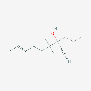 molecular formula C16H26O B14363034 5-Ethenyl-4-ethynyl-5,9-dimethyldec-8-EN-4-OL CAS No. 90315-97-2