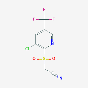 B1436319 2-((3-Chloro-5-(trifluoromethyl)pyridin-2-yl)sulfonyl)acetonitrile CAS No. 1823182-69-9