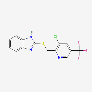 molecular formula C14H9ClF3N3S B1436320 2-(((3-氯-5-(三氟甲基)吡啶-2-基)甲基)硫代)-1H-苯并[d]咪唑 CAS No. 1823183-58-9