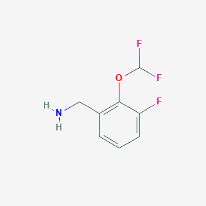 molecular formula C8H8F3NO B1436325 (2-(二氟甲氧基)-3-氟苯基)甲胺 CAS No. 1261645-50-4