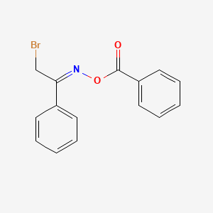 molecular formula C15H12BrNO2 B14363307 [(E)-(2-bromo-1-phenylethylidene)amino] benzoate CAS No. 92433-08-4