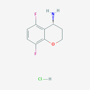 molecular formula C9H10ClF2NO B1436331 (4R)-5,8-二氟-3,4-二氢-2H-1-苯并吡喃-4-胺盐酸盐 CAS No. 1807938-54-0
