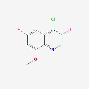 molecular formula C10H6ClFINO B1436338 4-氯-6-氟-3-碘-8-甲氧基喹啉 CAS No. 1602310-93-9