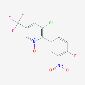 molecular formula C12H5ClF4N2O3 B1436340 3-氯-2-(4-氟-3-硝基苯基)-5-(三氟甲基)吡啶1-氧化物 CAS No. 1823183-86-3